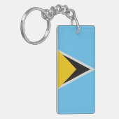 Saint Lucia Flag Sleutelhanger (Voorkant Links)