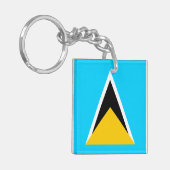 Saint Lucia Flag Sleutelhanger (Voorkant Links)