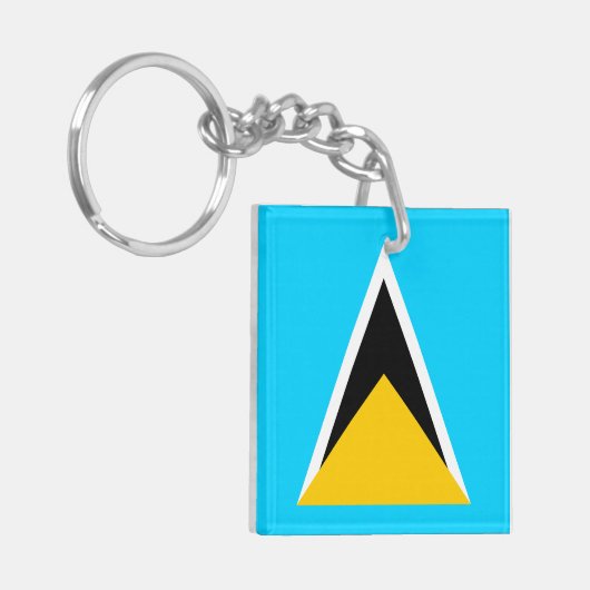Saint Lucia Flag Sleutelhanger (Voorkant Links)