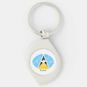 Saint Lucia Flag Sleutelhanger