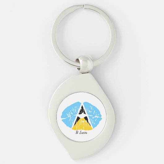 Saint Lucia Flag Sleutelhanger (Voorkant)