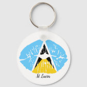 Saint Lucia Flag Sleutelhanger (Voorkant)