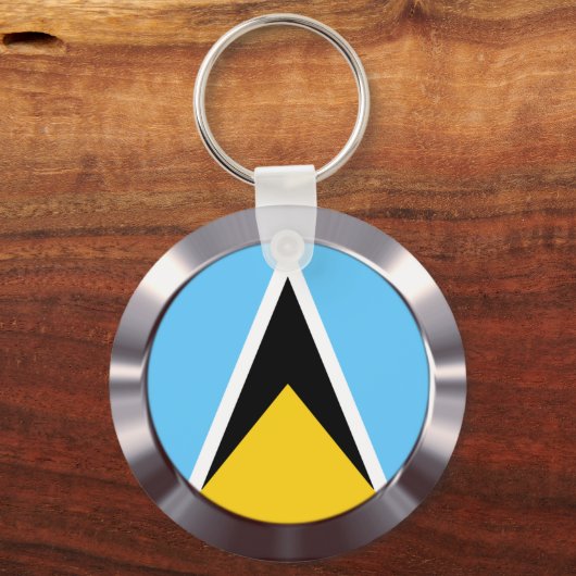 Saint Lucia Flag Sleutelhanger (Voorkant)