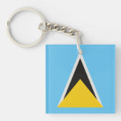 Saint Lucia Flag Sleutelhanger (voorkant)