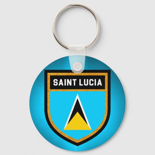 Saint Lucia Flag Sleutelhanger (Voorkant)