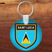 Saint Lucia Flag Sleutelhanger (Voorkant)