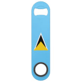 Saint Lucia Flag Speed Flessenopener (Achterkant)