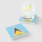Saint Lucia Flag Stenen Onderzetter (Zijkant)