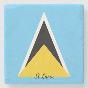 Saint Lucia Flag Stenen Onderzetter