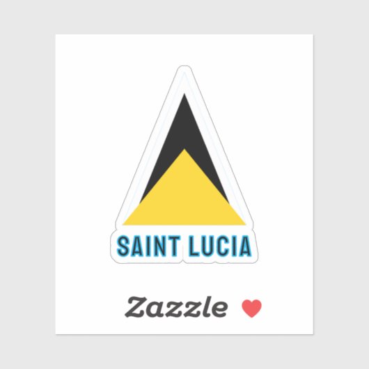 Saint Lucia Flag Sticker (Vel)