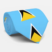 Saint Lucia Flag Stropdas (Opgerold)