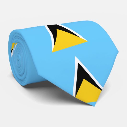 Saint Lucia Flag Stropdas (Opgerold)