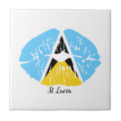 Saint Lucia Flag Tegeltje (Voorkant)