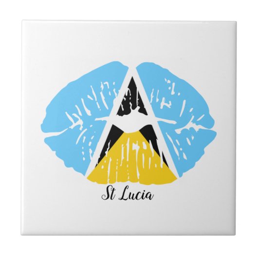 Saint Lucia Flag Tegeltje (Voorkant)