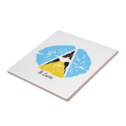 Saint Lucia Flag Tegeltje (Zijkant)