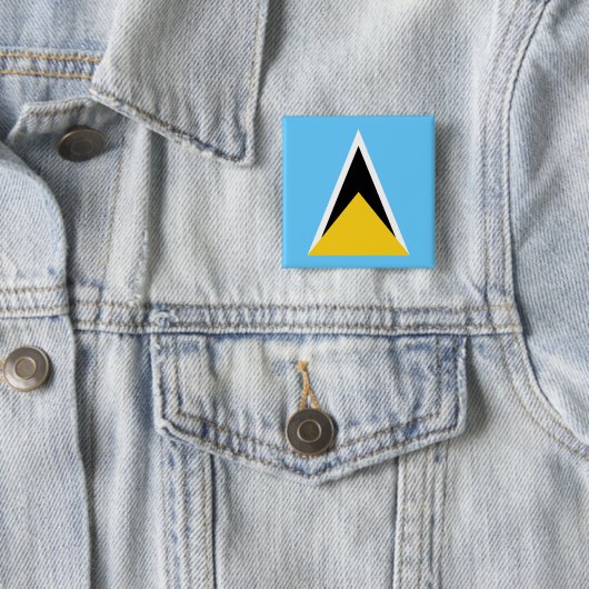 Saint Lucia Flag Vierkante Button 5,1 Cm (In situ)
