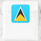 Saint Lucia Flag Vierkante Sticker (Tas)