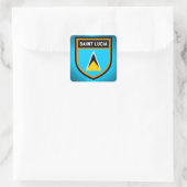 Saint Lucia Flag Vierkante Sticker (Tas)