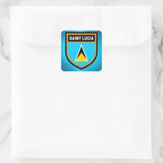 Saint Lucia Flag Vierkante Sticker (Tas)