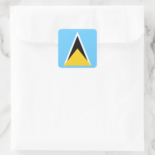 Saint Lucia Flag Vierkante Sticker (Tas)