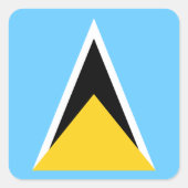 Saint Lucia Flag Vierkante Sticker (Voorkant)
