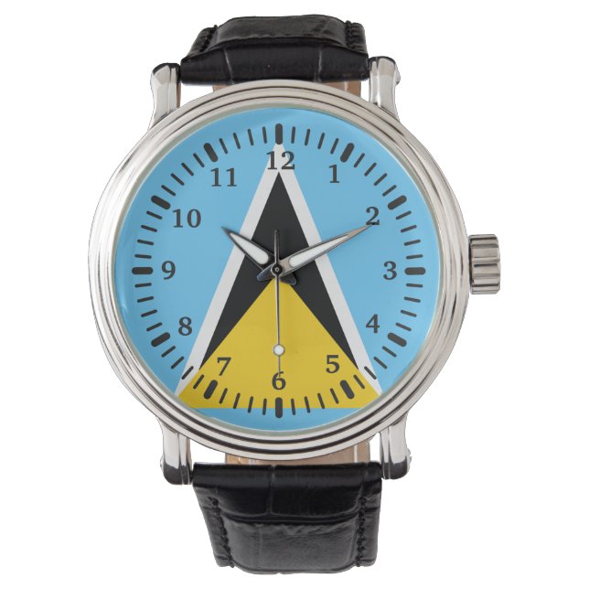 Saint Lucia Flag Watch Horloge (Voorkant)