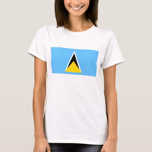 Saint Lucia Flag x Map T-Shirt (Voorkant)