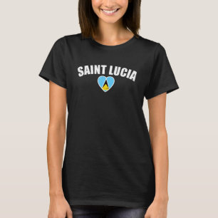 Saint Lucia Heart Proud Saint Lucian Flag T-shirt