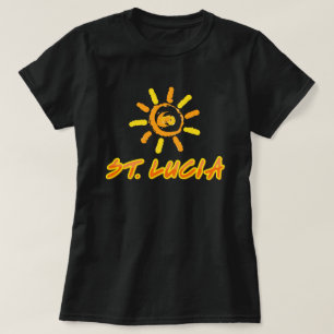 Saint Lucia helder geel en oranje T-shirt