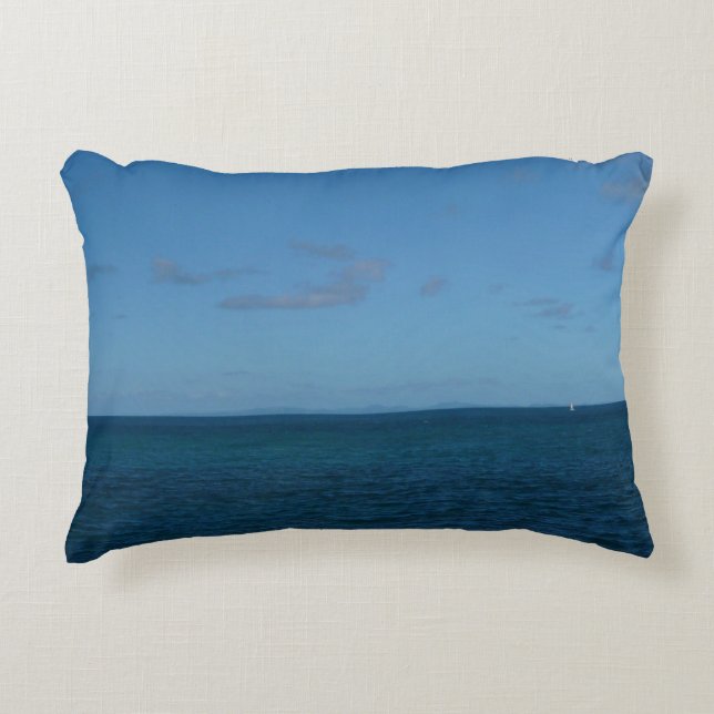 Saint Lucia Horizon Blue Ocean Accent Kussen (Voorkant)