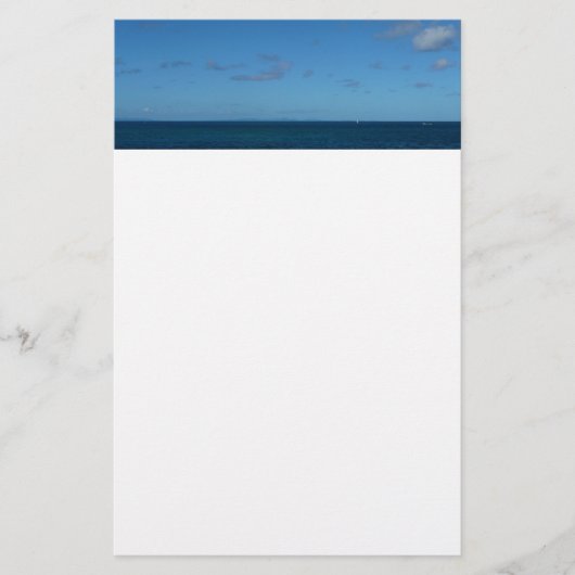 Saint Lucia Horizon Blue Ocean Briefpapier (Voorkant)