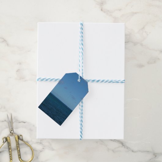 Saint Lucia Horizon Blue Ocean Cadeaulabel (Met Touw)