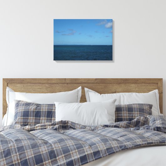 Saint Lucia Horizon Blue Ocean Canvas Afdruk (Insitu (Slaapkamer))
