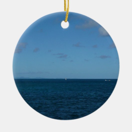 Saint Lucia Horizon Blue Ocean Keramisch Ornament (Voorkant)