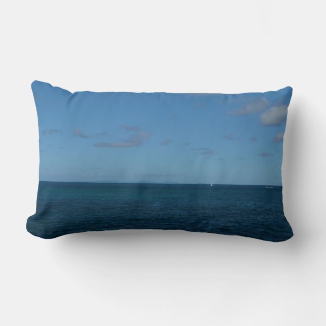Saint Lucia Horizon Blue Ocean Kussen (Voorkant)