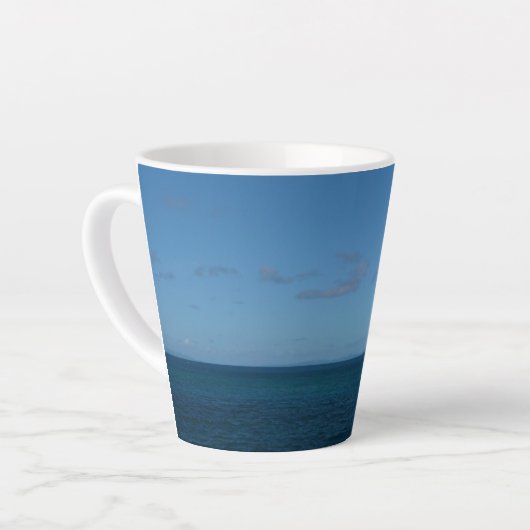 Saint Lucia Horizon Blue Ocean Latte Mok (Linkerhoek)