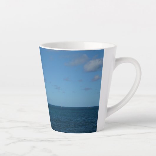 Saint Lucia Horizon Blue Ocean Latte Mok (Rechts)