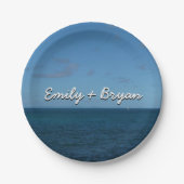 Saint Lucia Horizon Blue Ocean Papieren Bordje (Voorkant)