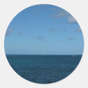 Saint Lucia Horizon Blue Ocean Ronde Sticker
