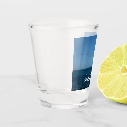 Saint Lucia Horizon Blue Ocean Shot Glas (Links)