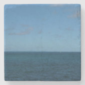 Saint Lucia Horizon Blue Ocean Stenen Onderzetter (Voorkant)