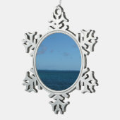 Saint Lucia Horizon Blue Ocean Tin Sneeuwvlok Ornament (Rechts)