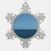 Saint Lucia Horizon Blue Ocean Tin Sneeuwvlok Ornament (Voorkant)
