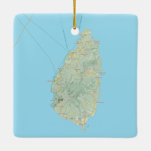 Saint Lucia Kaart Kerstmis Keramisch Ornament (Achterkant)