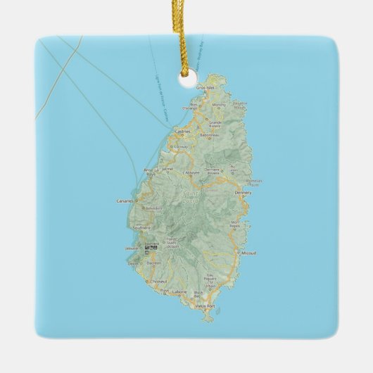 Saint Lucia Kaart Kerstmis Keramisch Ornament (Voorkant)