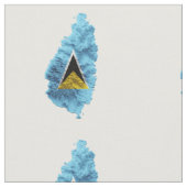 Saint Lucia Kaart vlag Stof (Close Up)