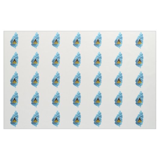 Saint Lucia Kaart vlag Stof (Fat Quarter)