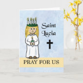 Saint Lucia-Katholieke Lucy predikt voor ons Kaart (Gele Bloem)