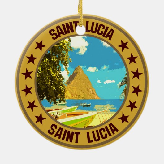 Saint Lucia Keramisch Ornament (Achterkant)