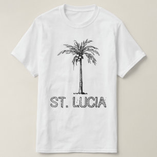 Saint Lucia kokout, zwart-wit ontwerp T-shirt